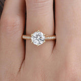 1.60 CT Round Cut Solitaire Pave Setting Moissanite Engagement Ring 2