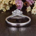 1.60 CT Round Cut Solitaire Pave Setting Moissanite Engagement Ring 10