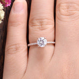 1.60 CT Round Cut Hidden Halo Pave Setting Moissanite Engagement Ring 2