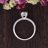 1.60 CT Round Cut Hidden Halo Pave Setting Moissanite Engagement Ring 5