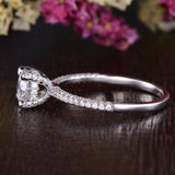 1.60 CT Round Cut Hidden Halo Pave Setting Moissanite Engagement Ring 3