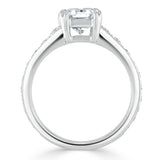 1.5 CT Cushion Cut Solitaire Channel Pave Moissanite Engagement Ring 4