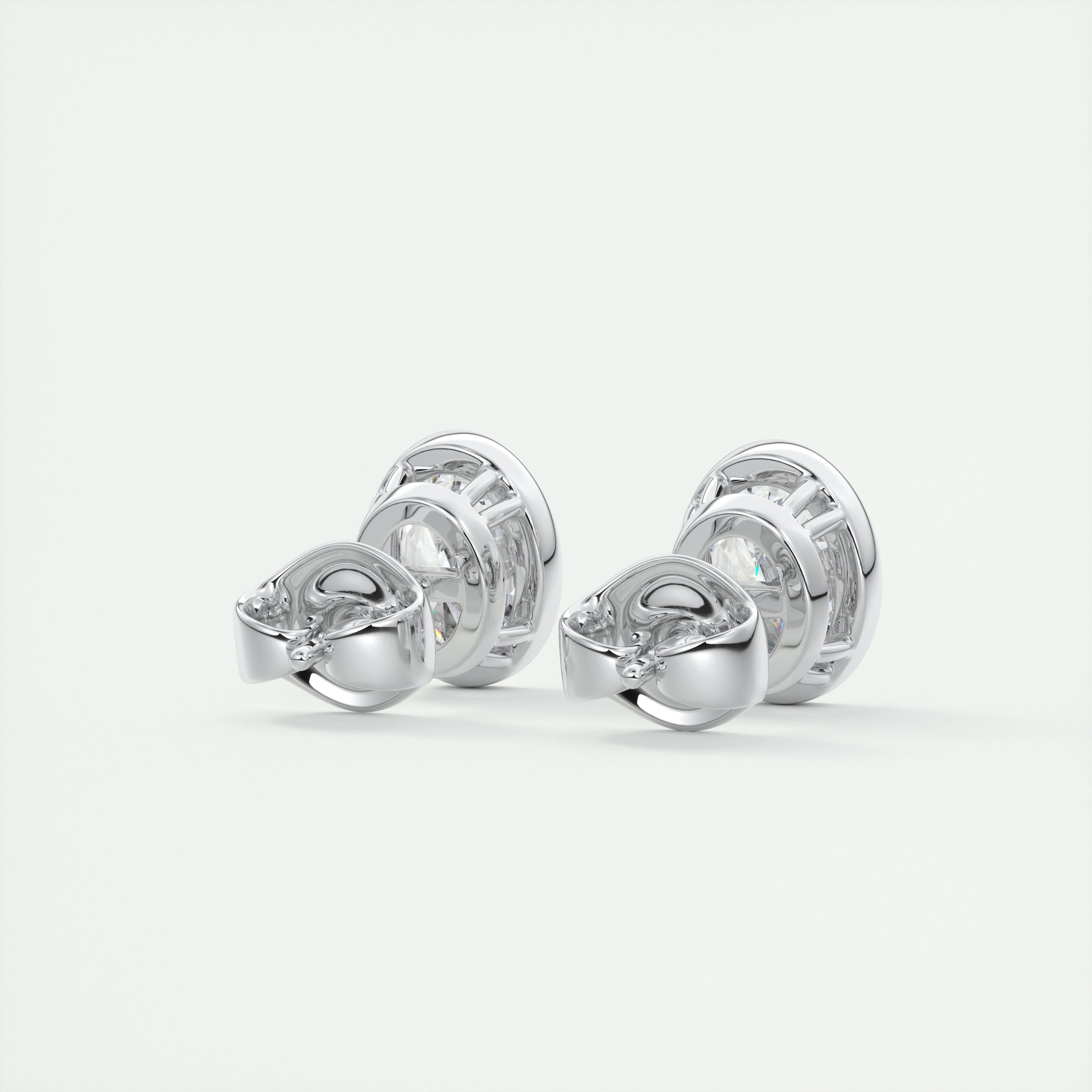1.0 CT Oval Bezel Solitaire CVD F/VS Diamond Earrings 3