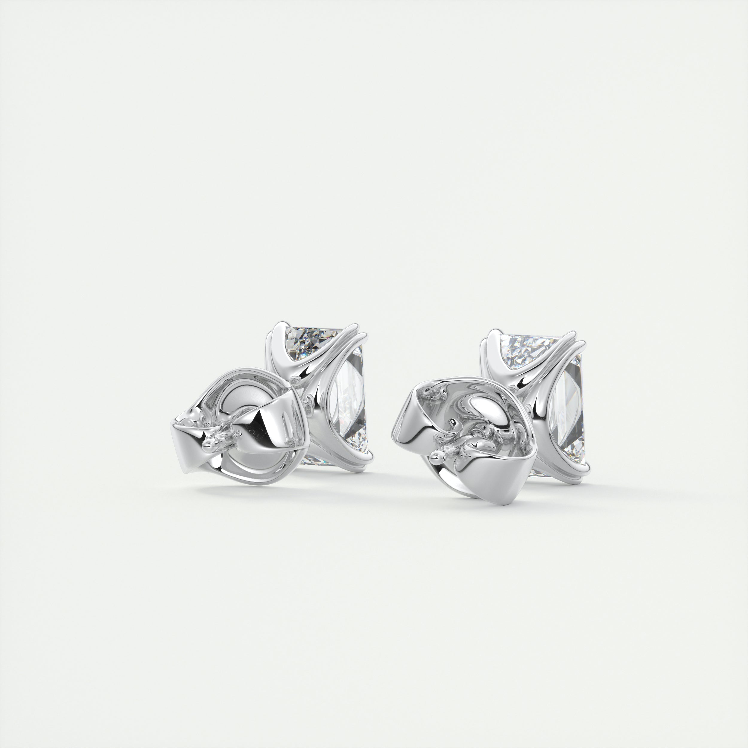 1.0 CT Emerald Solitaire CVD G/VS Diamond Earrings 3