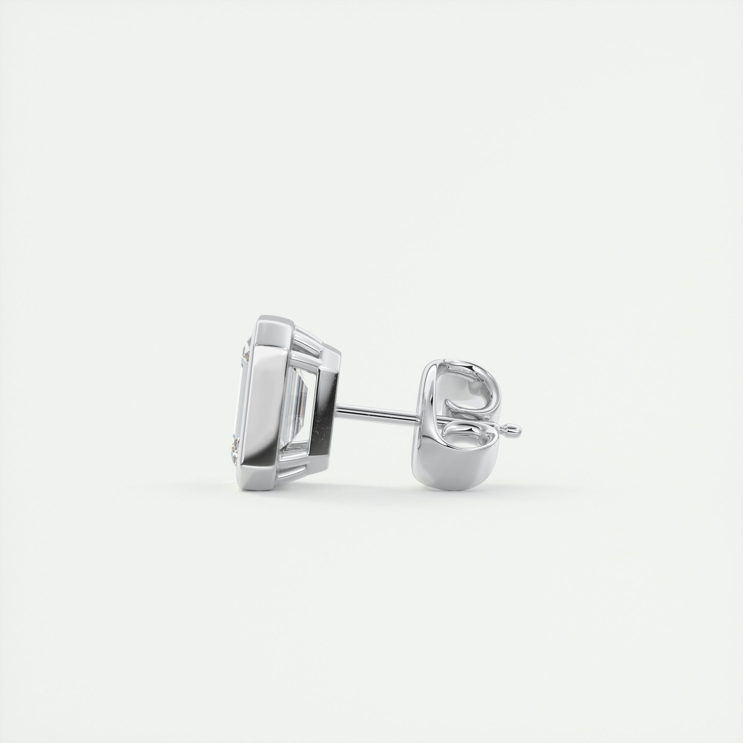 1.0 CT Emerald Bezel Solitaire CVD G/VS Diamond Earrings 4