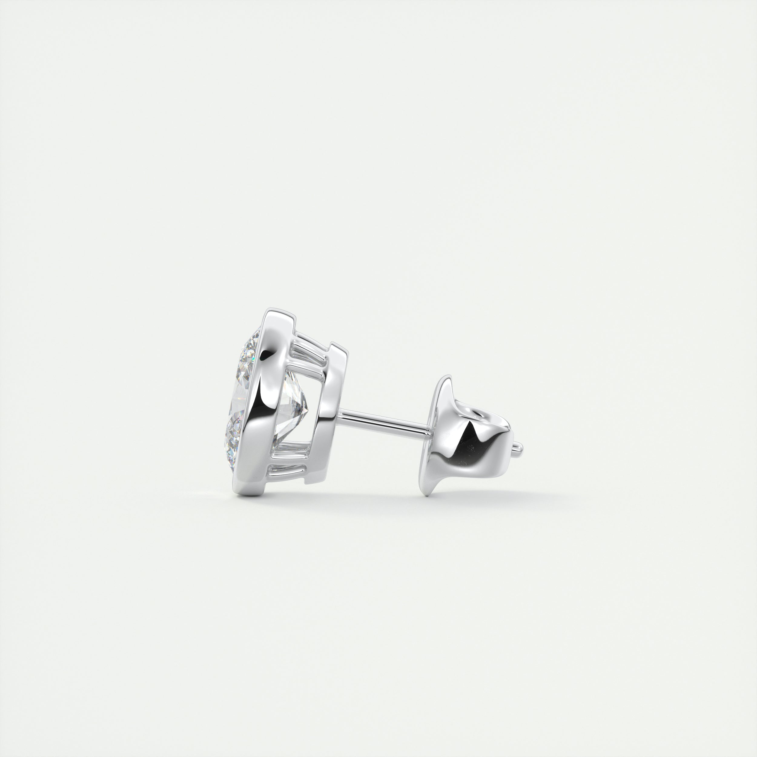 1.0 CT Oval Bezel Solitaire CVD F/VS Diamond Earrings 4