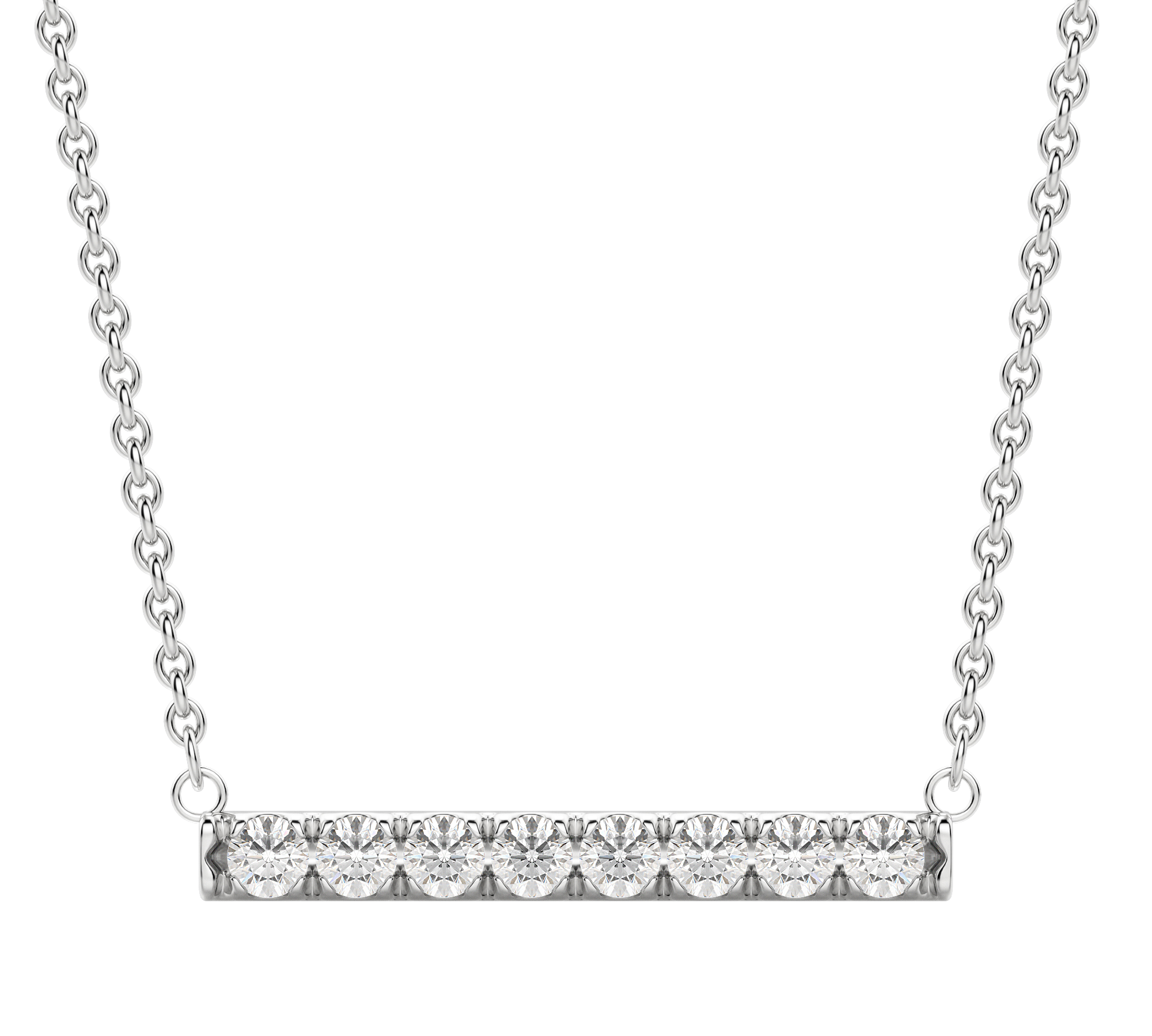 0.24 CT Round Cut Bar Necklace Moissanite Diamond Necklace 2