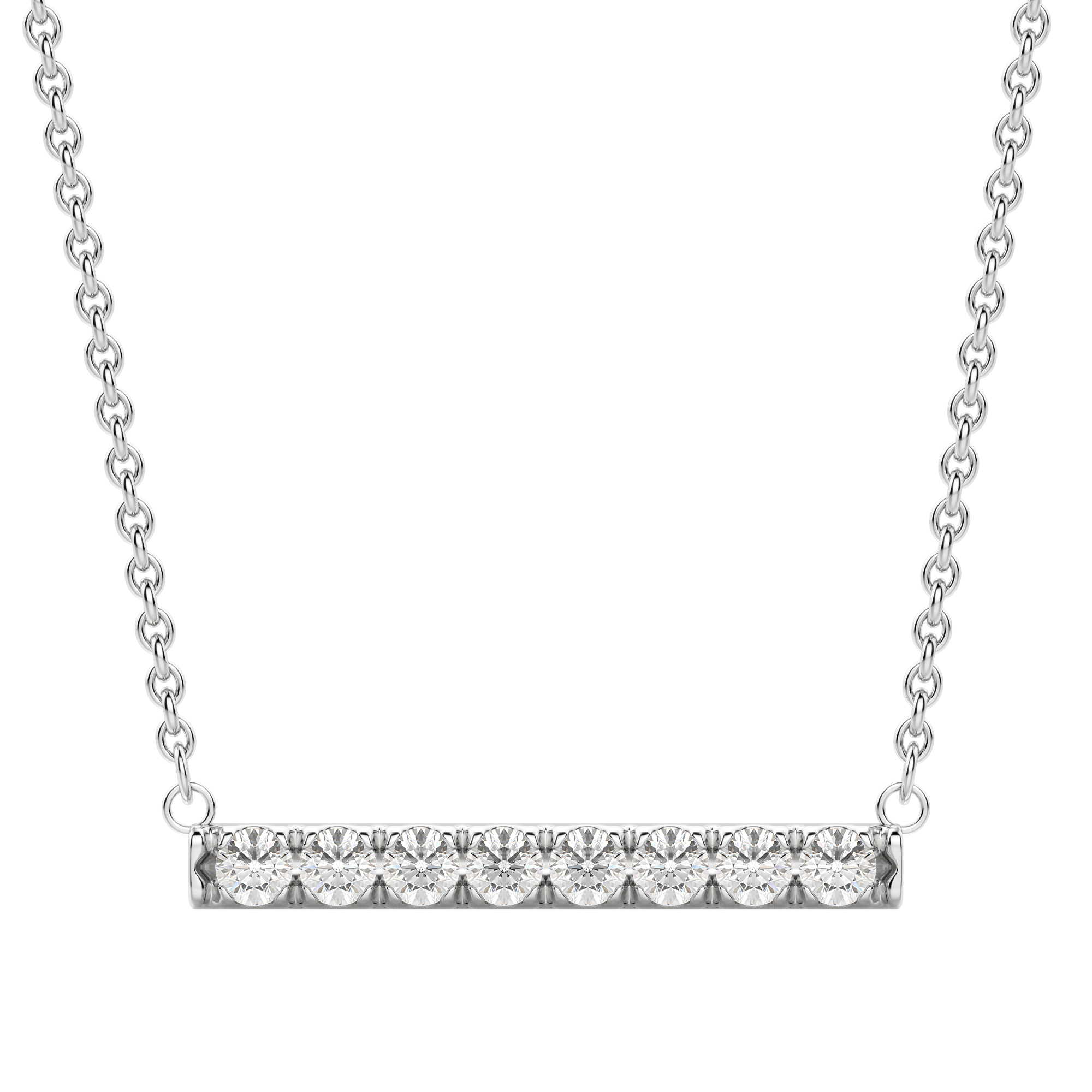 0.24 CT Round Cut Bar Necklace Moissanite Diamond Necklace 2