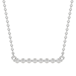 0.24 CT Round Cut Shared Prong Bar Necklace Moissanite Diamond Necklace 4