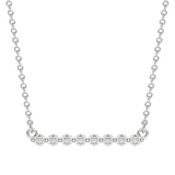 0.24 CT Round Cut Shared Prong Bar Necklace Moissanite Diamond Necklace 4