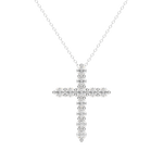 0.17 CT Round Cut Cross Pendant Moissanite Diamond Necklace 3