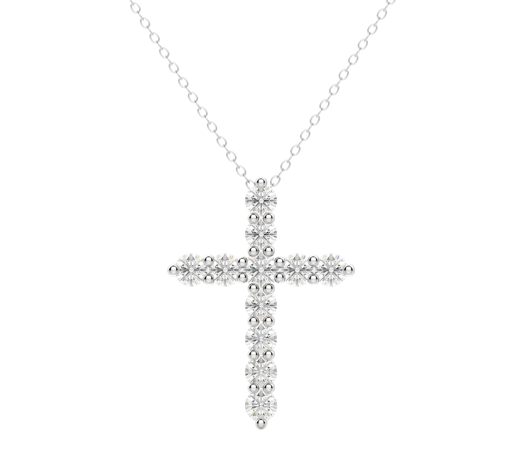 0.17 CT Round Cut Cross Pendant Moissanite Diamond Necklace 3