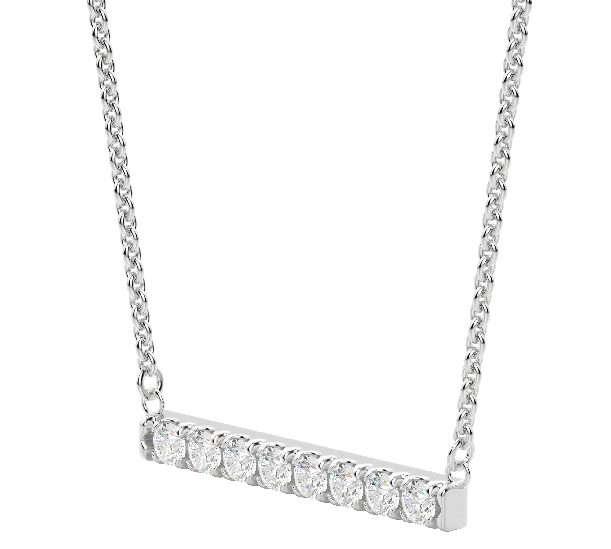 0.24 CT Round Cut Bar Necklace Moissanite Diamond Necklace 3