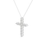 0.17 CT Round Cut Cross Pendant Moissanite Diamond Necklace 4