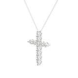 0.17 CT Round Cut Cross Pendant Moissanite Diamond Necklace 4