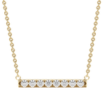 0.24 CT Round Cut Bar Necklace Moissanite Diamond Necklace 4