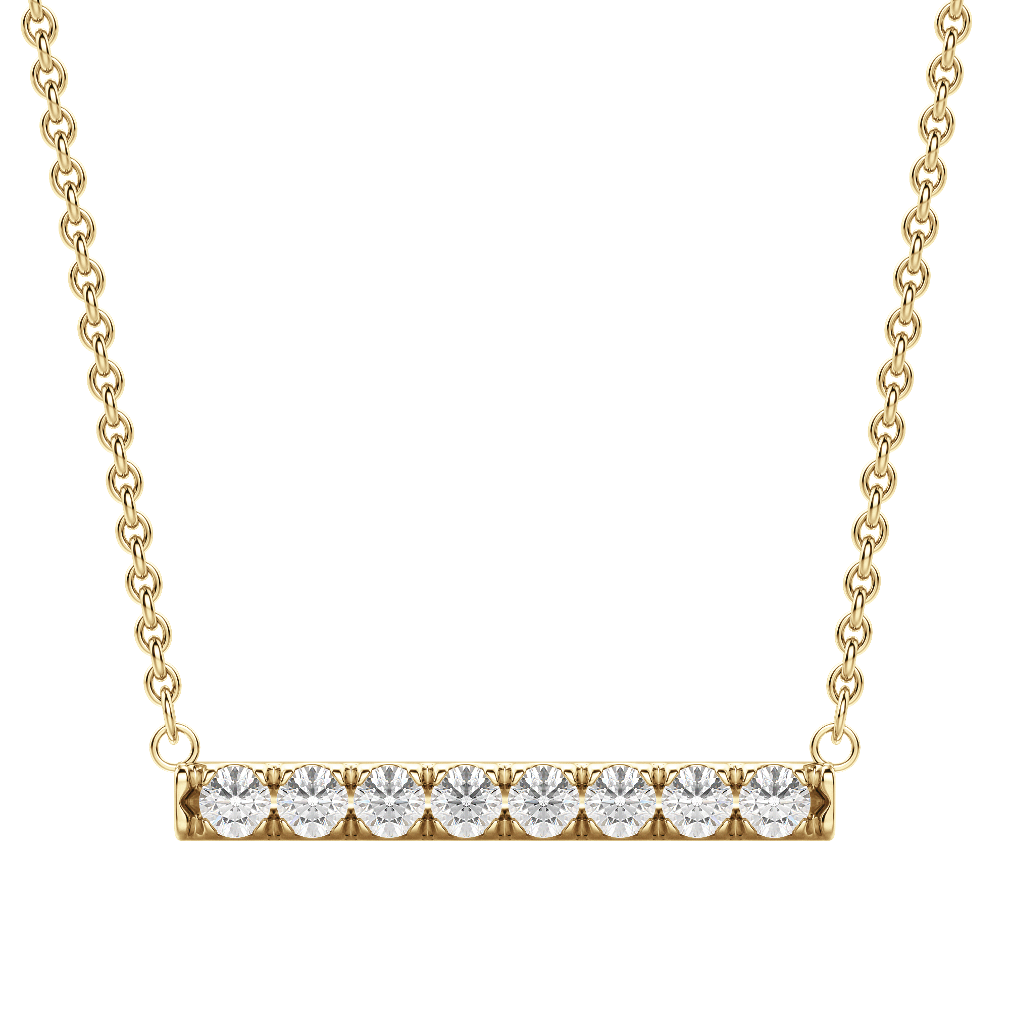 0.24 CT Round Cut Bar Necklace Moissanite Diamond Necklace 4