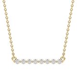 0.24 CT Round Cut Shared Prong Bar Necklace Moissanite Diamond Necklace 6