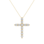 0.17 CT Round Cut Cross Pendant Moissanite Diamond Necklace 5