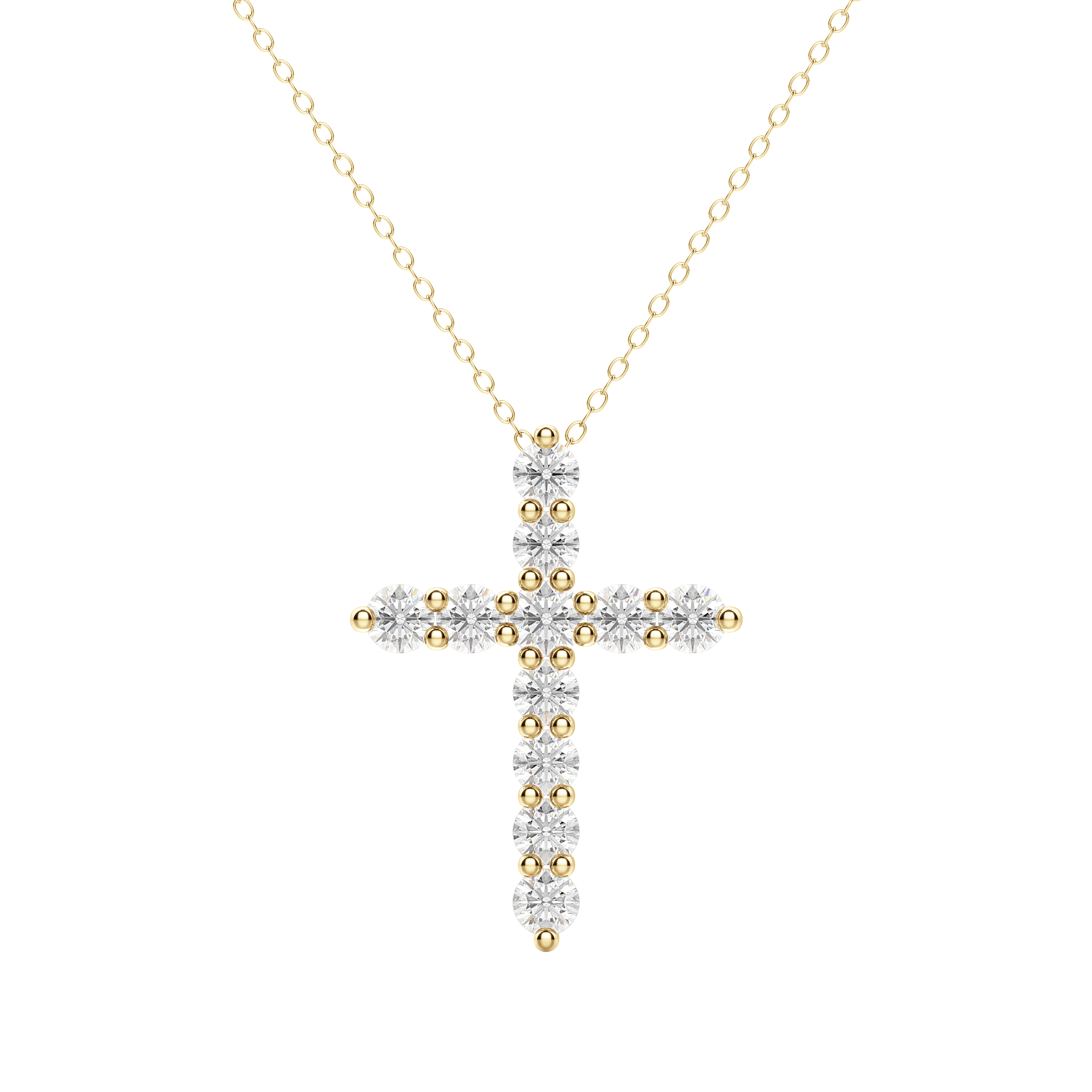 0.17 CT Round Cut Cross Pendant Moissanite Diamond Necklace 5