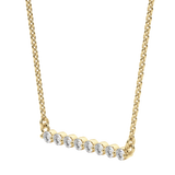 0.24 CT Round Cut Shared Prong Bar Necklace Moissanite Diamond Necklace 7